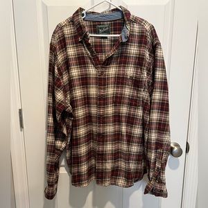 Woolrich Men’s XL Long-Sleeve Flannel (Deep Ruby Check)